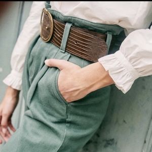 Sezane Austin Trousers in Cargo Green